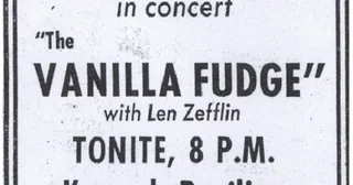 Анонс одного из первых концертов Led Zeppelin